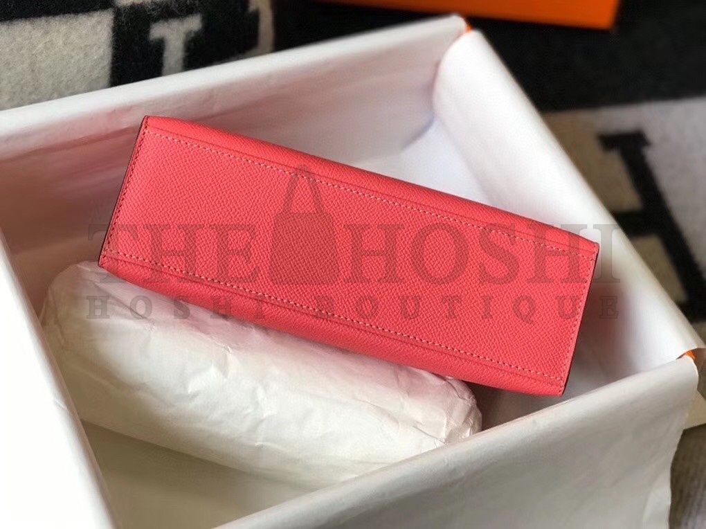 H**me5 Kelly Pochette Bag In Rose Lipstick Epsom Leather Master Quality