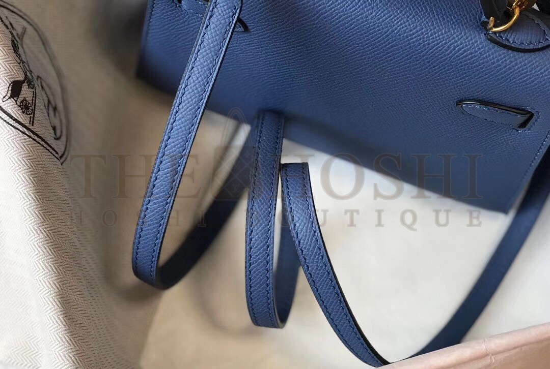 H**me5 Kelly Mini II Bag In Blue Agate Epsom Leather Master Quality