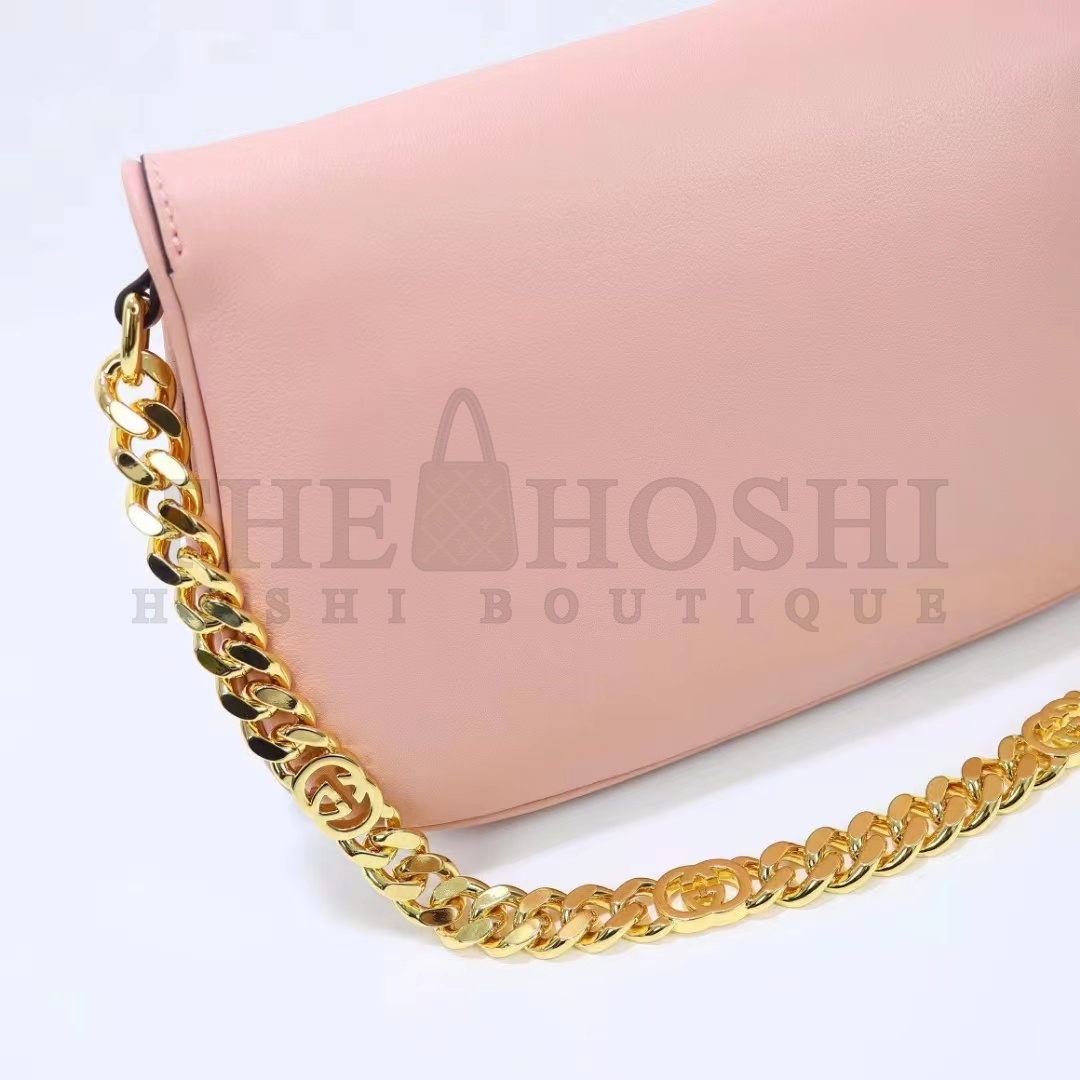 Gvc*1 Women GG Blondie Shoulder Bag Light Pink Leather Round Interlocking G Master Quality