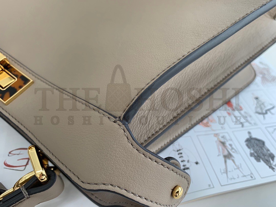 F**di Peekaboo ISeeU Medium Bag In Grey Calfskin Master Quality