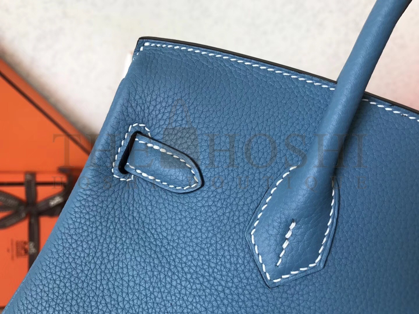 H**me5 Blue Jean Birkin 25cm Clemence Handmade Bag Master Quality