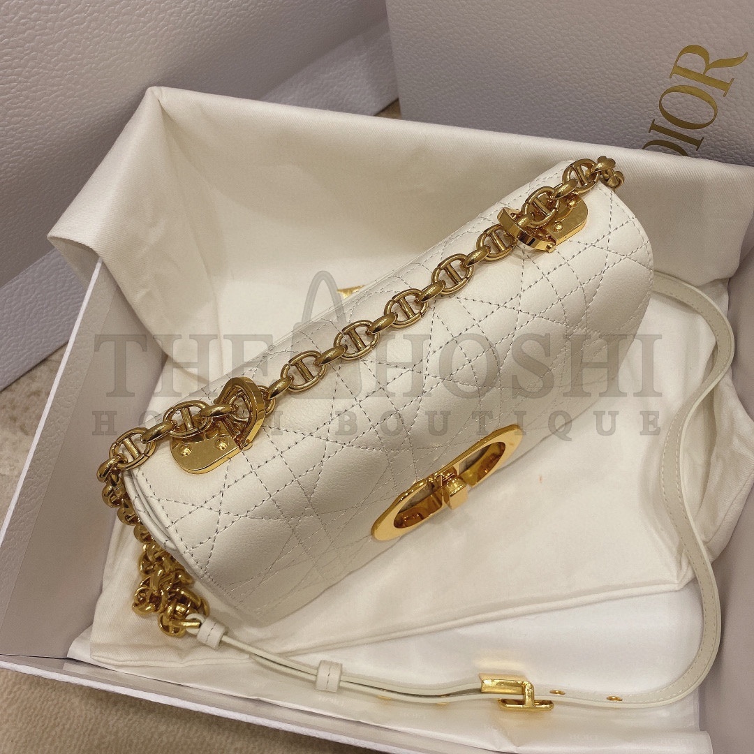 D10r Women Small D10r Caro Bag Lvory S*pple Cannage Calfskin-White Master Quality