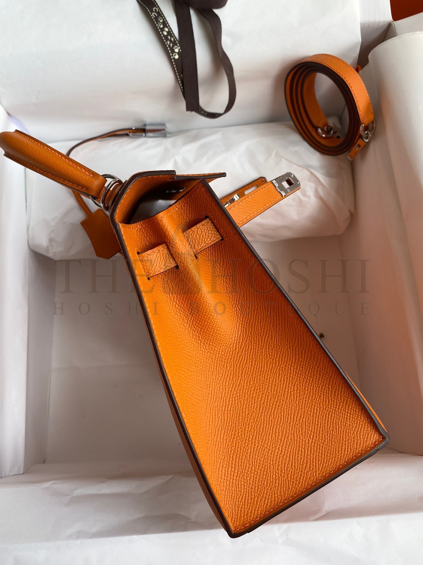 H**me5 Epsom Kelly 25cm Sellier Handmade Orange Bag Master Quality