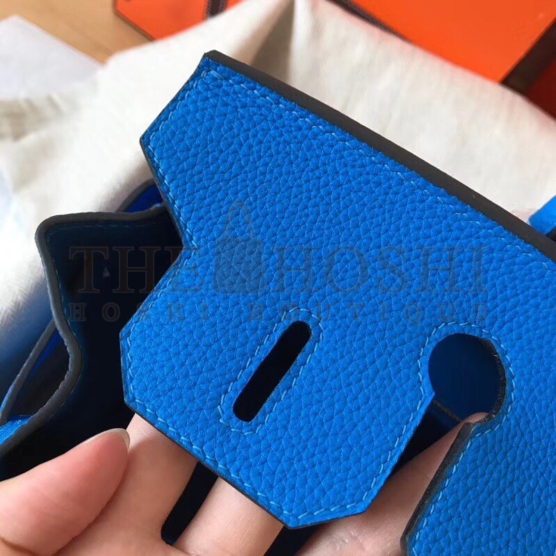 H**me5 Blue Birkin 30cm Clemence Handmade Bag Master Quality