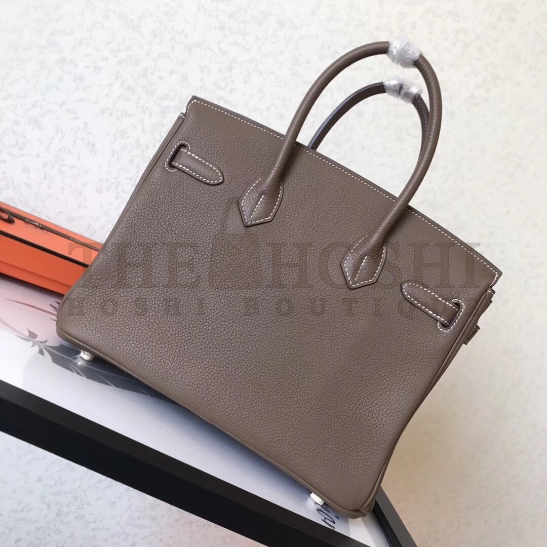 H**me5 Taupe Birkin 30cm Clemence Handmade Bag Master Quality