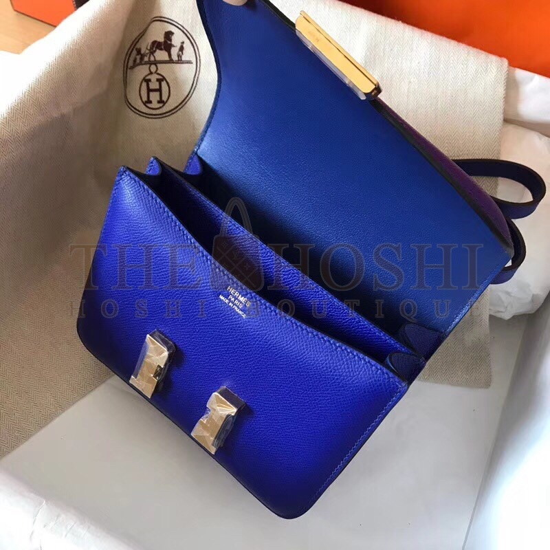 H**me5 Mini Constance 18cm Epsom Blue Electric Bag Master Quality