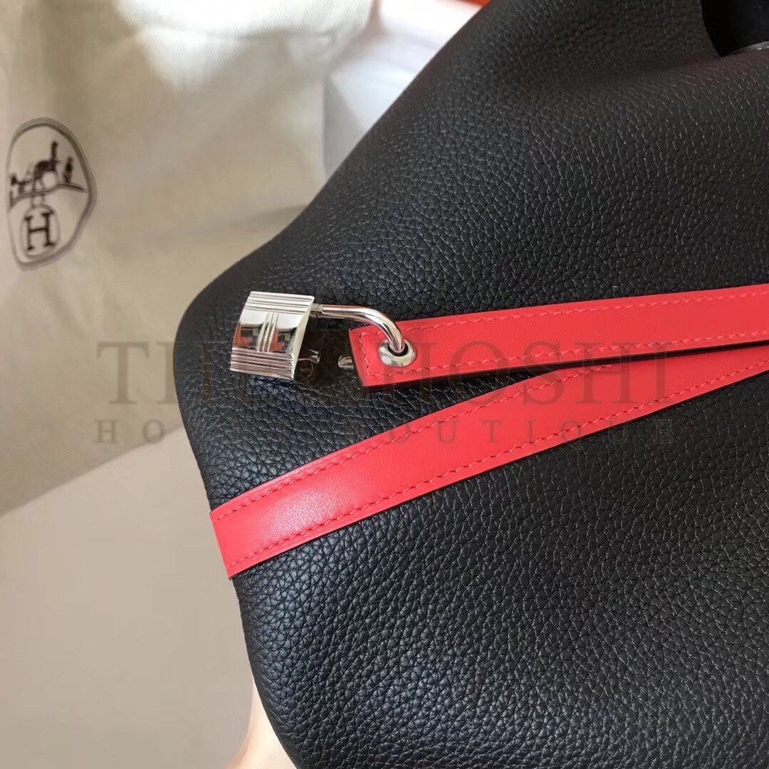 H**me5 Bicolor Picotin Lock PM 18cm Black Bag Master Quality