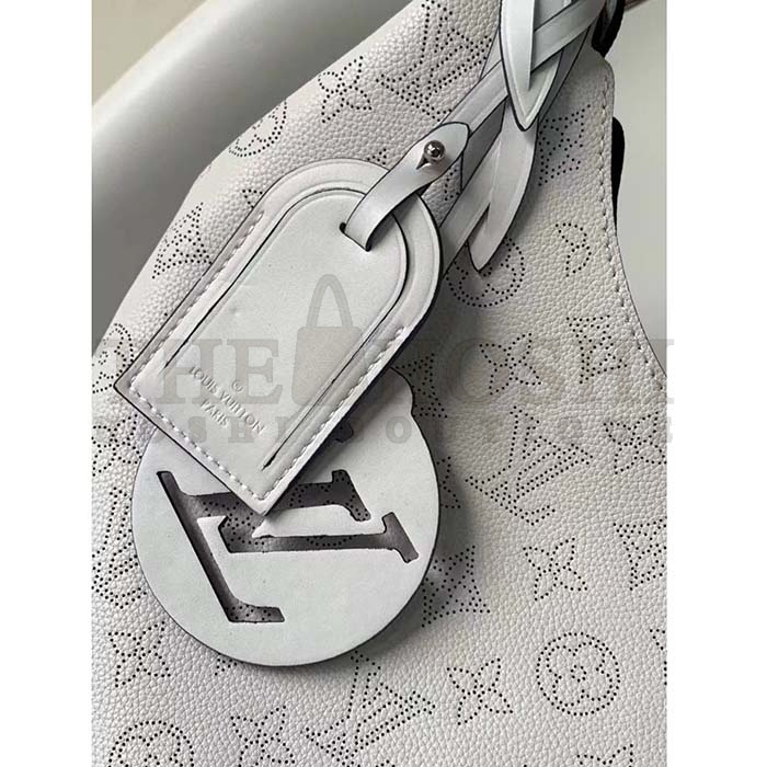 L0vis Vvtt0n LV Women Carmel Hobo Bag White Mahina Perforated Calfskin Leather Master Quality