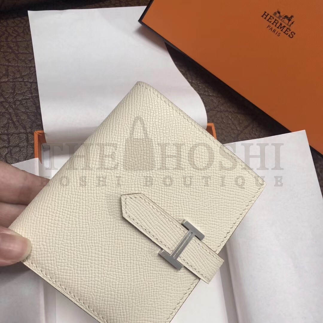 H**me5 Bearn Compact Wallet In White Epsom Leather Master Quality