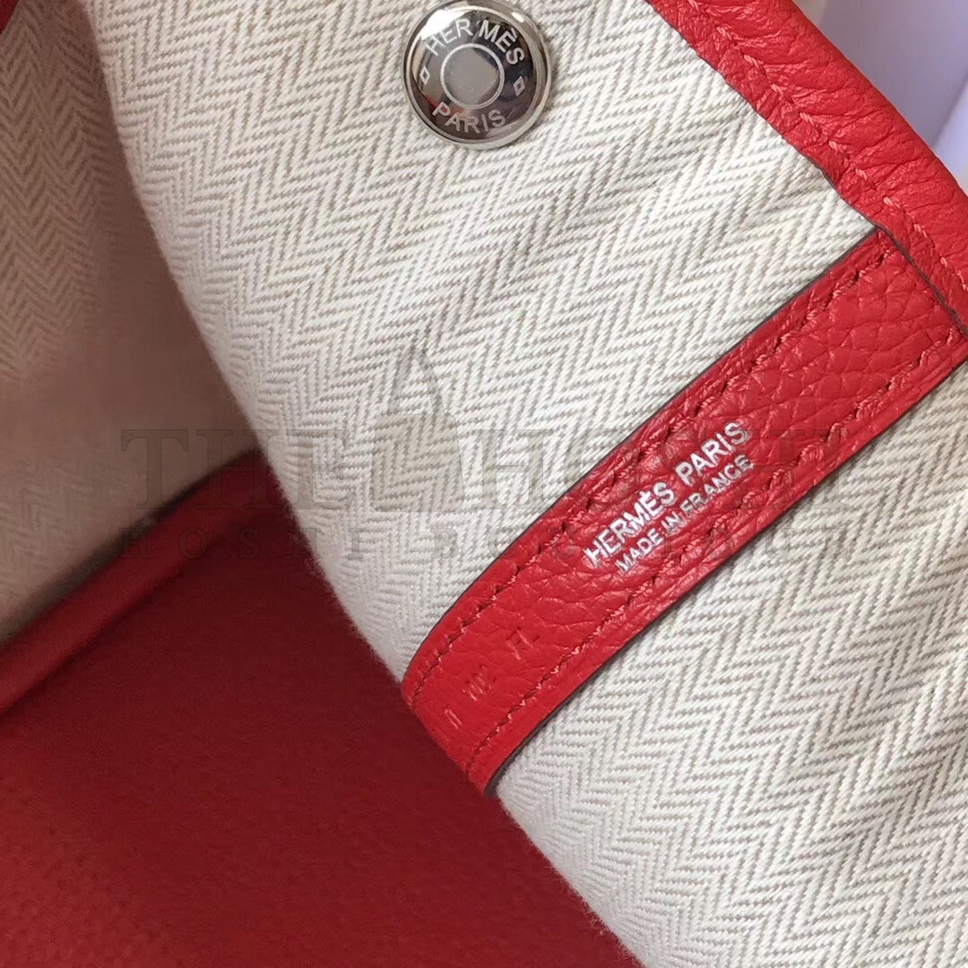 H**me5 Garden Party 36 Bag In Red Clemence Leather Master Quality