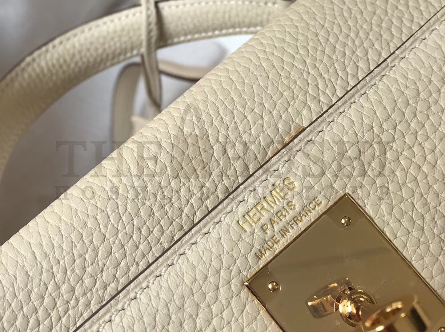 H**me5 Kelly 28cm Retourne Bag In Beton Clemence Leather Master Quality