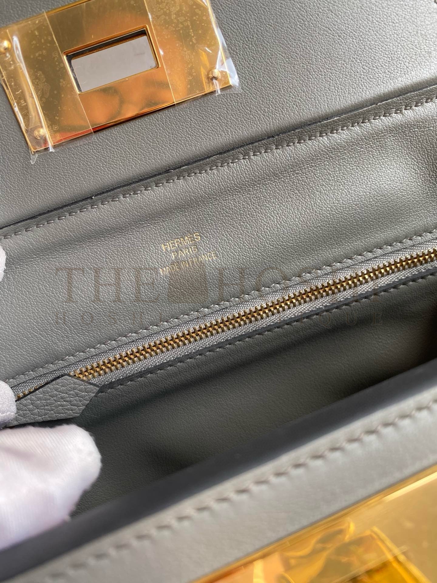 H**me5 24/24 Mini 21 Handmade Bag in Gris Meyer Evercolor Leather Master Quality