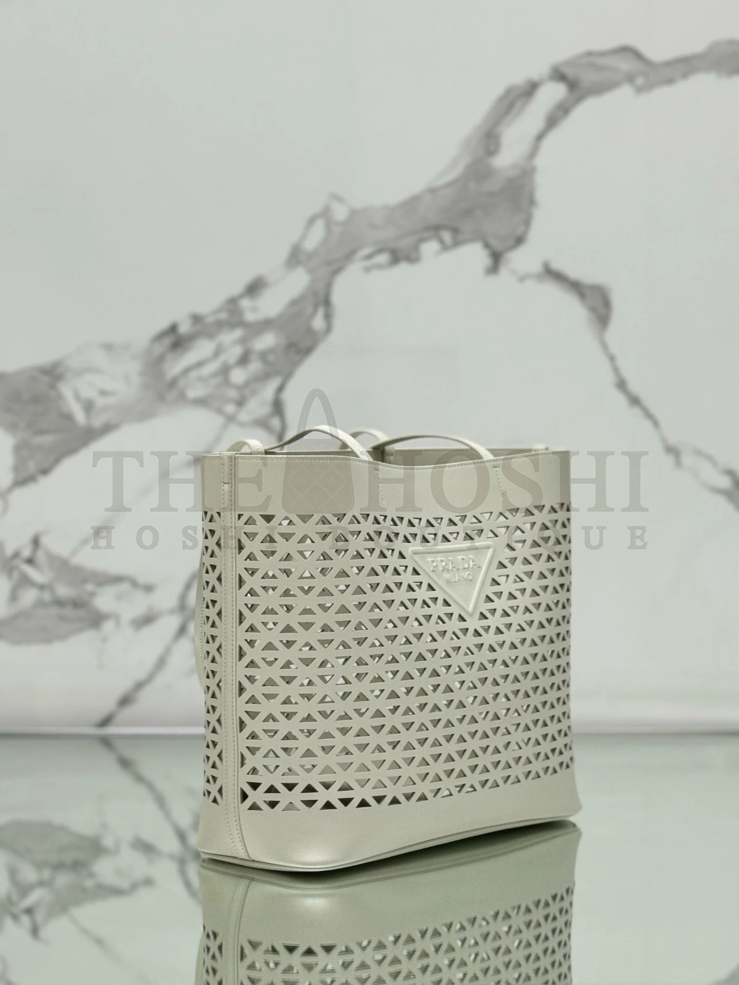 Pra*a Mini Buckle Bag in Linen Blend and Leather Master Quality