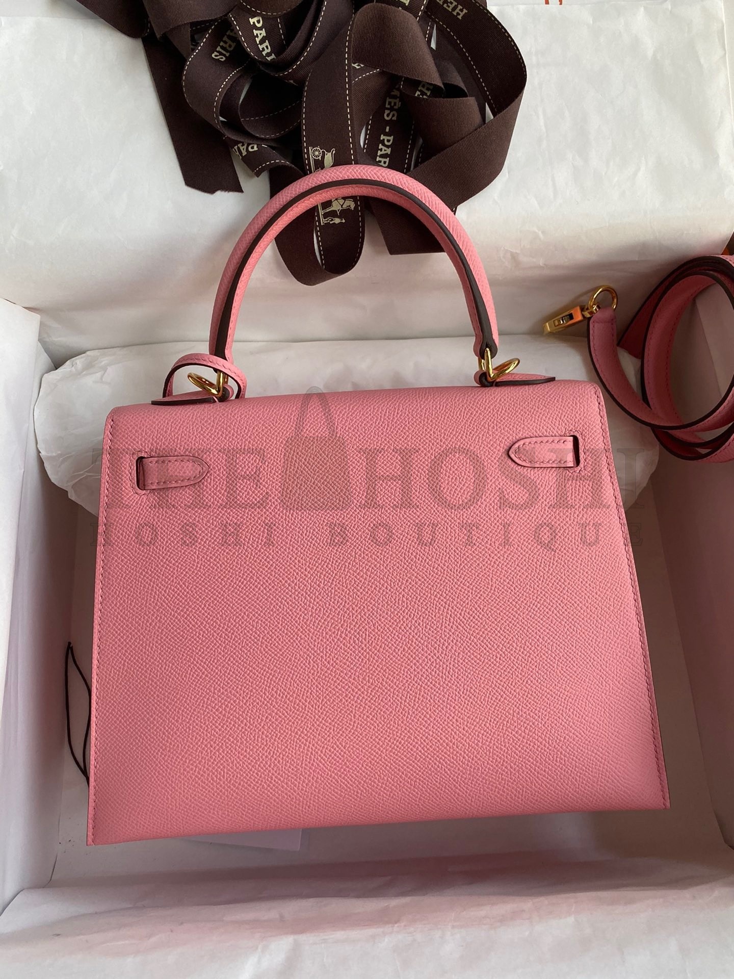 H**me5 Epsom Kelly 25cm Sellier Handmade Rose Confetti Bag Master Quality