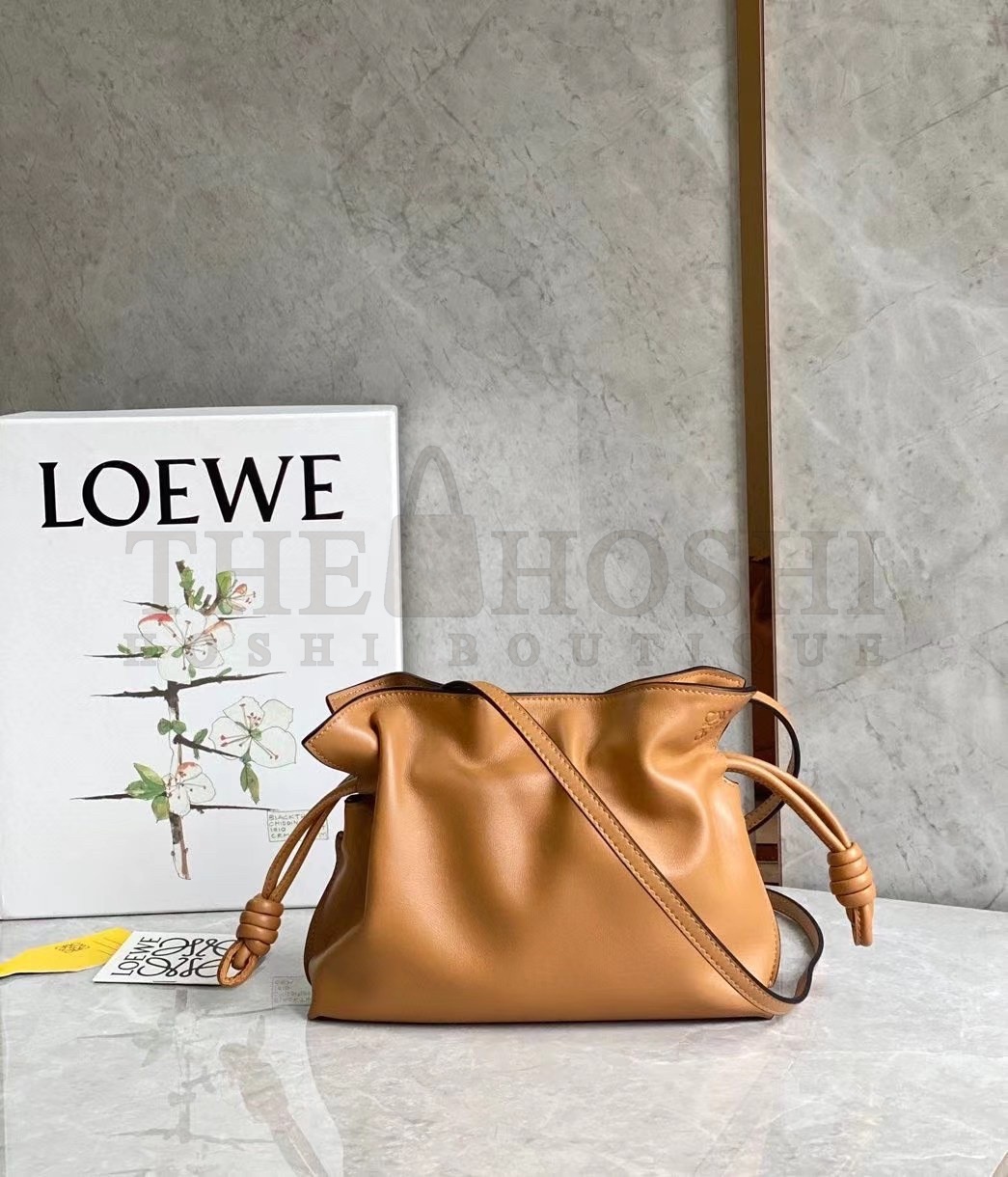 L0ew* Mini Flamenco Clutch Bag In Brown Calfskin Master Quality