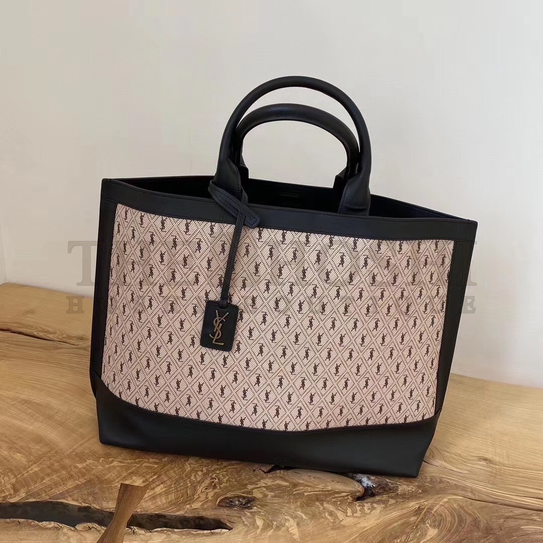Sa1nt Lau*nt Monogram All Over Cabas Tote In Canvas Master Quality