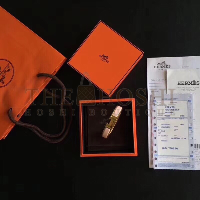 H**me5 Pink Enamel Clic H PM Bracelet Master Quality