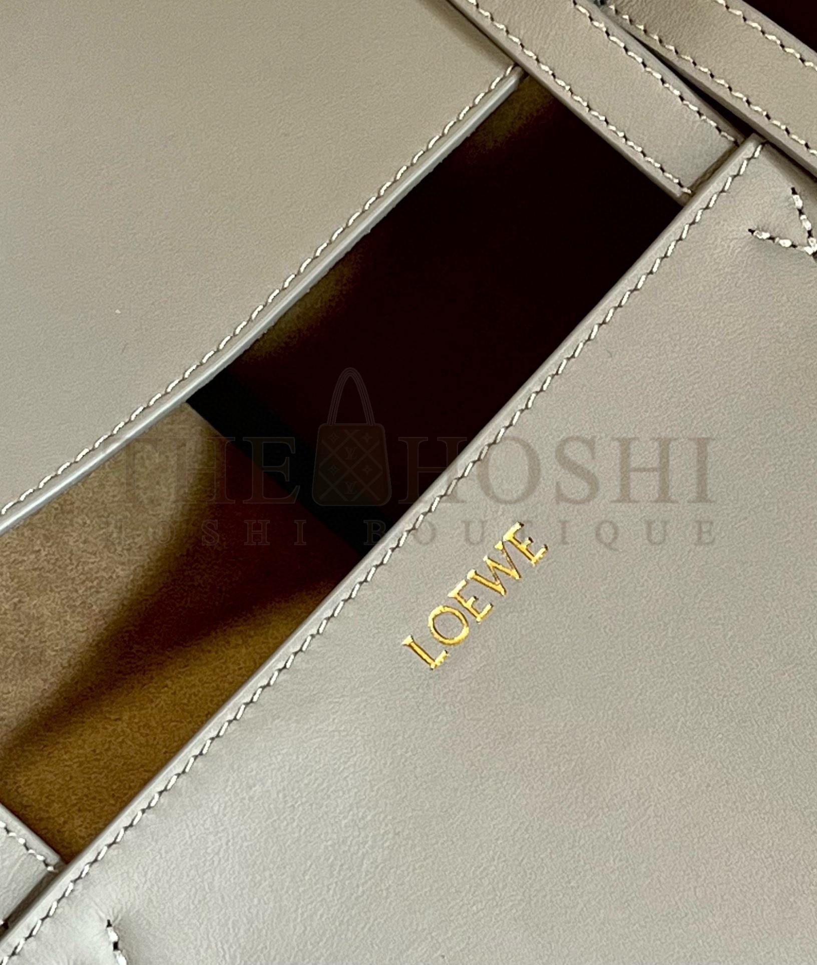 L0ew* Medium Puzzle Fold Tote Bag in Grey/Dark Green Calfskin Master Quality