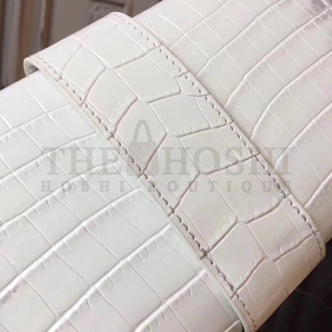 H**me5 Medor Clutch Bag In White Crocodile Leather Master Quality