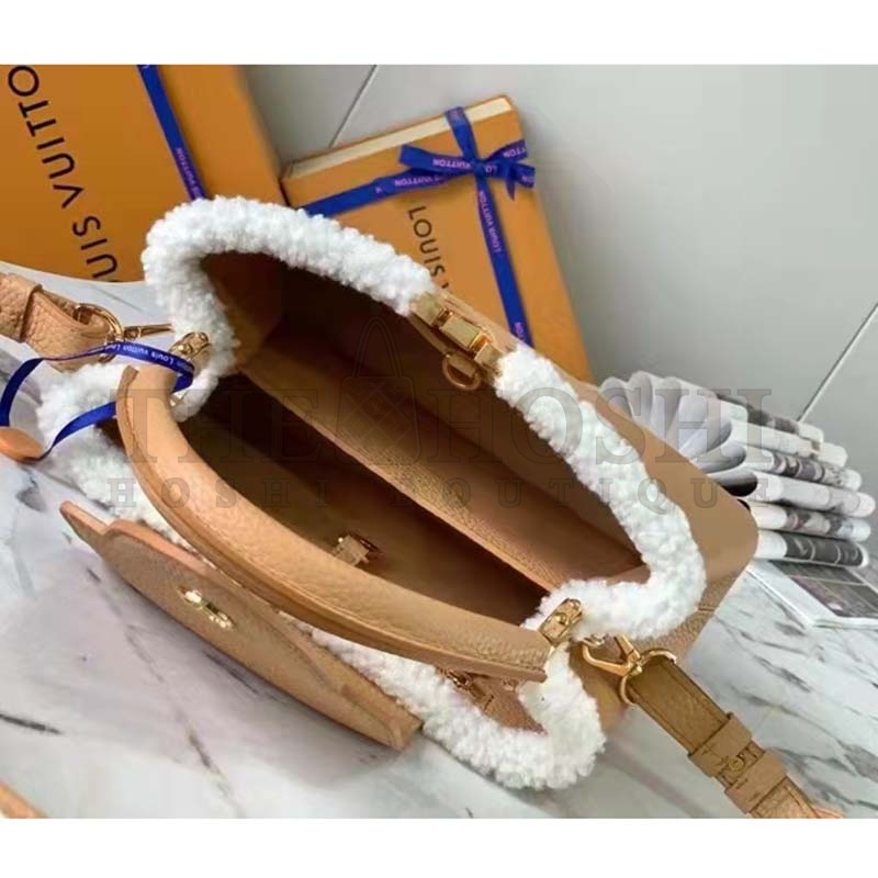 L0vis Vvtt0n LV Women Capucines BB Bag Arizona Taurillon Leather Shearling Master Quality