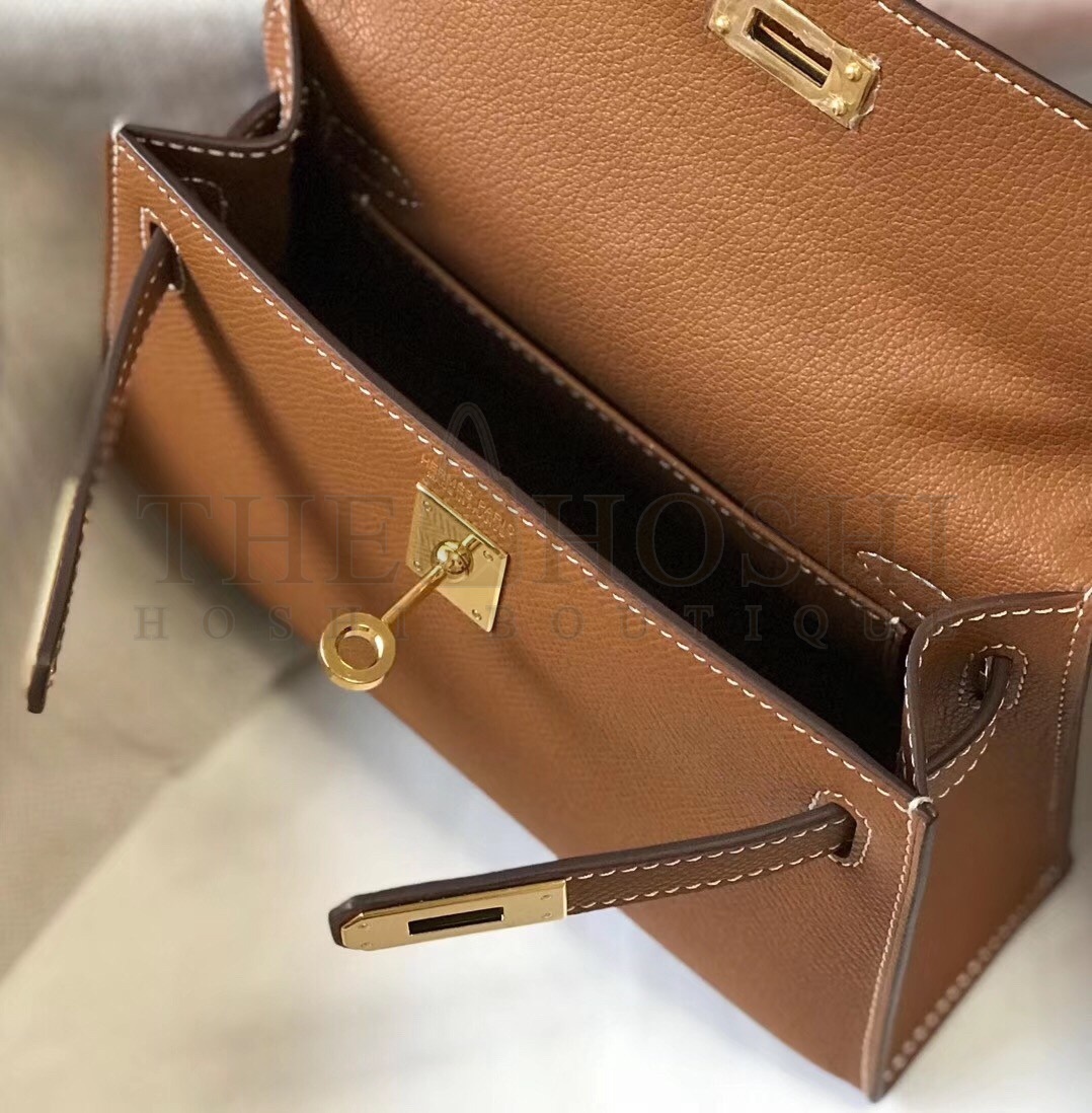 H**me5 Kelly Mini II Bag In Gold Epsom Leather Master Quality