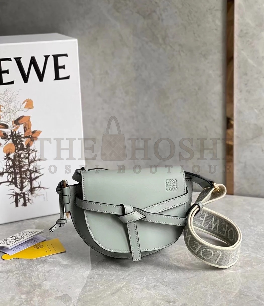 L0ew* Gate Dual Mini Bag In Ash Grey Calfskin Master Quality