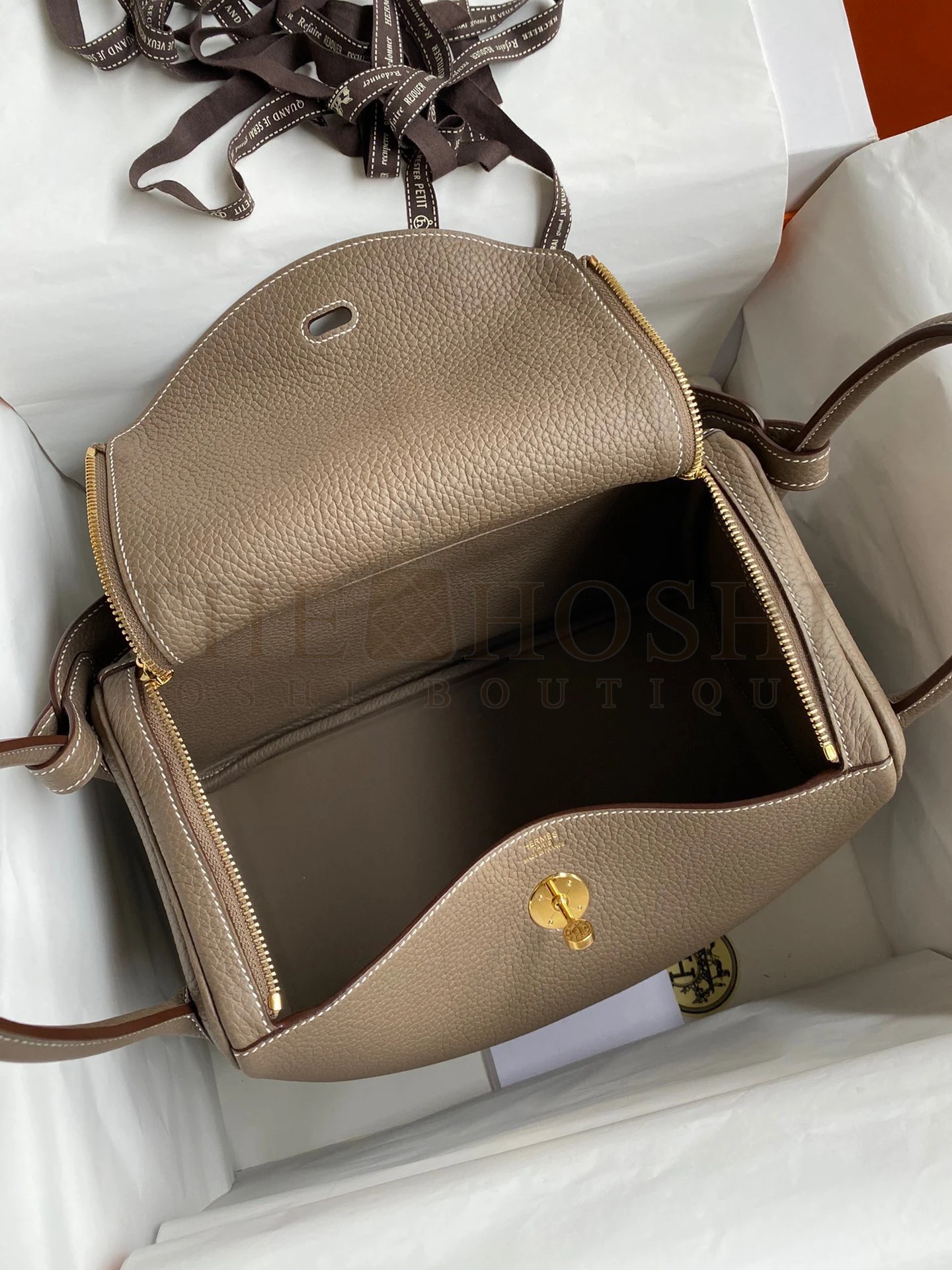 H**me5 Lindy 30 Handmade Bag In Taupe Clemence Leather Master Quality