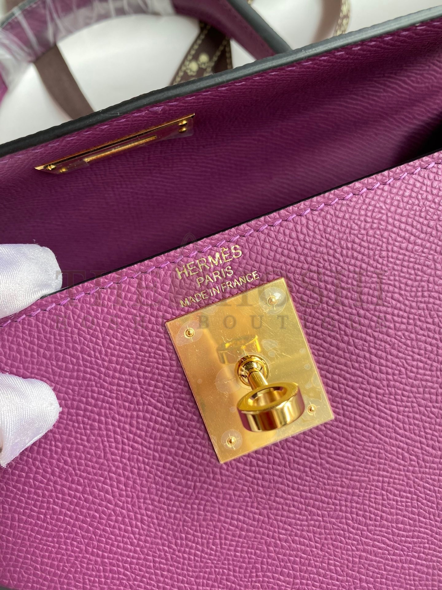 H**me5 Kelly Sellier 28 Handmade Bag In Anemone Epsom Calfskin Master Quality