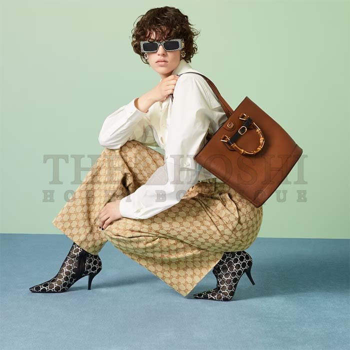 Gvc*1 Women Gvc*1 Diana Medium Tote Bag Double G Cuir Leather Bamboo Handles Master Quality