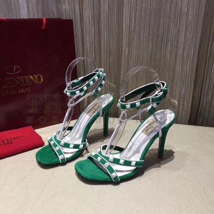 Va1e*ntin0 Garavani Green Free Rockstud 105mm Sandals Master Quality