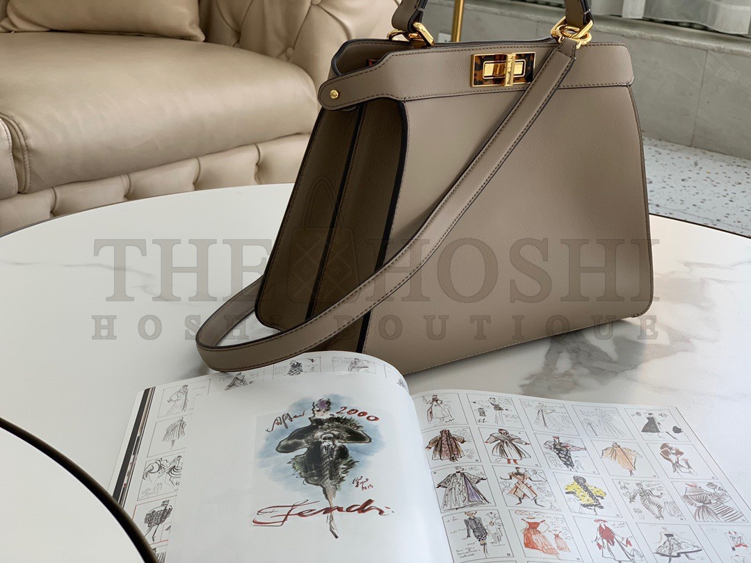 F**di Peekaboo ISeeU Medium Bag In Grey Calfskin Master Quality