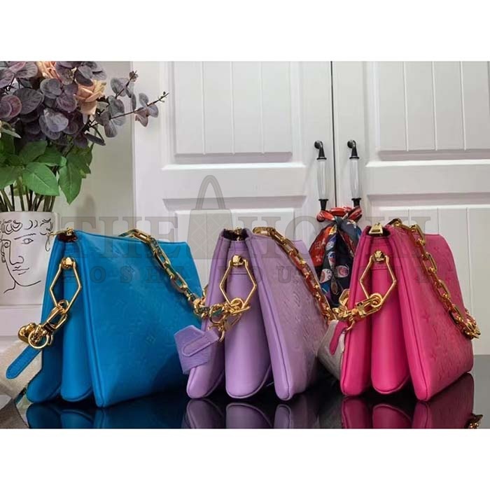 L0vis Vvtt0n LV Women Coussin PM Handbag Light Purple Lambskin Zip Closure Master Quality