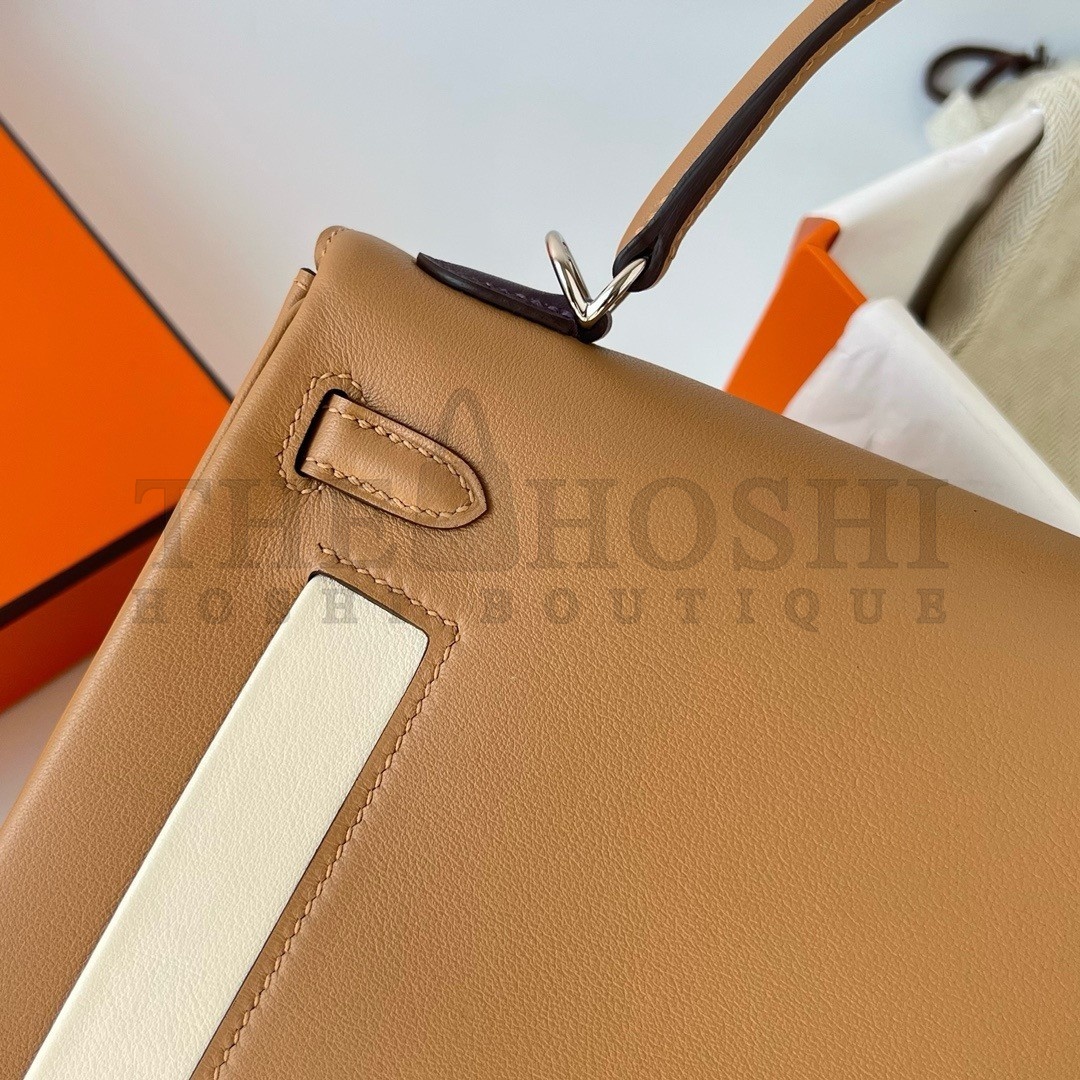 H**me5 Kelly Colormatic 25 Handmade Bag in Chai Swifit Leather Master Quality
