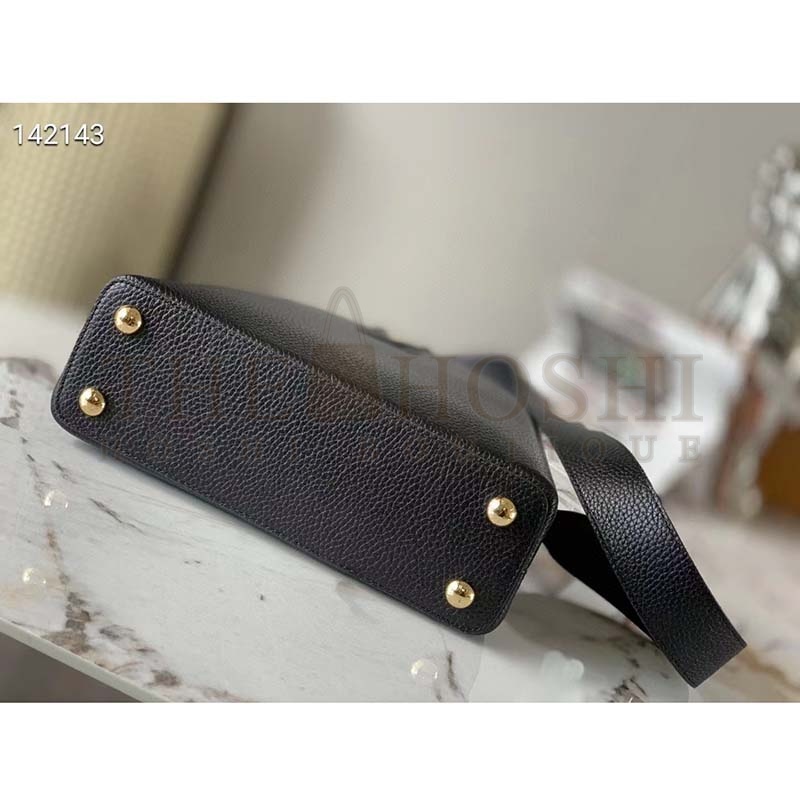 L0vis Vvtt0n LV Women Capucines BB Handbag Black Taurillon Leather Snap Hook Master Quality