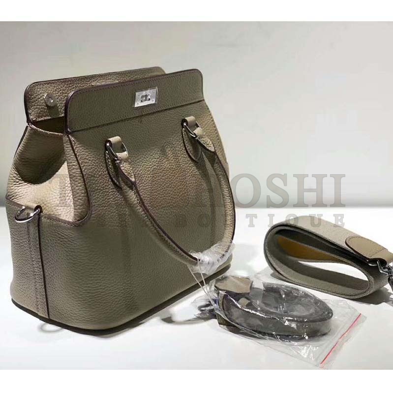 H**me5 Women Toolbox 26 Bag in Calfskin Leather-Silver Master Quality