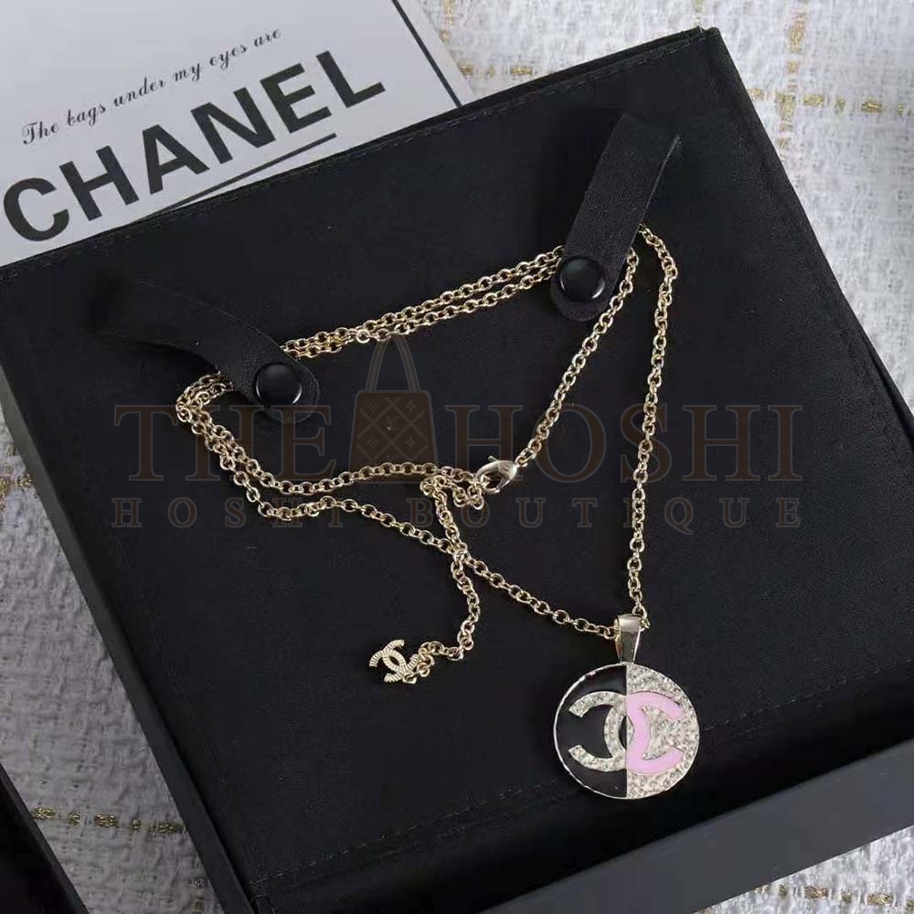 Ch**el Women Pendant Necklace in Metal-Black and Pink Master Quality