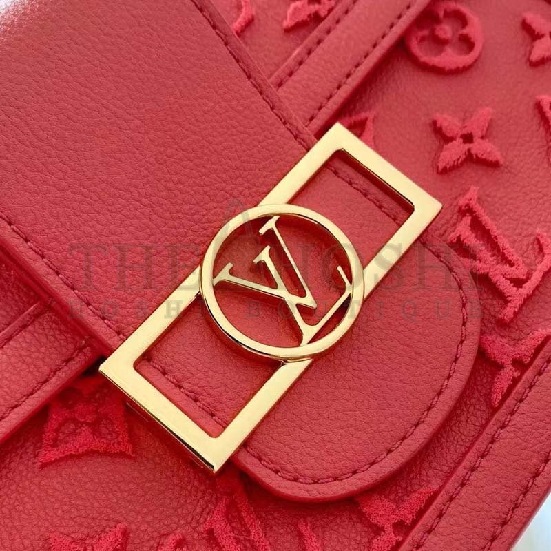 L0vis Vvtt0n LV Women Mini Dauphine Handbag Fluo Pink Tufted Grained Calfskin Leather Master Quality