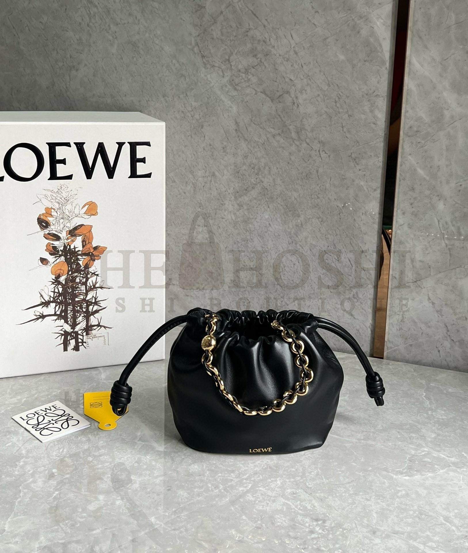 L0ew* Mini Flamenco Purse Bag in Black Nappa Lambskin Master Quality