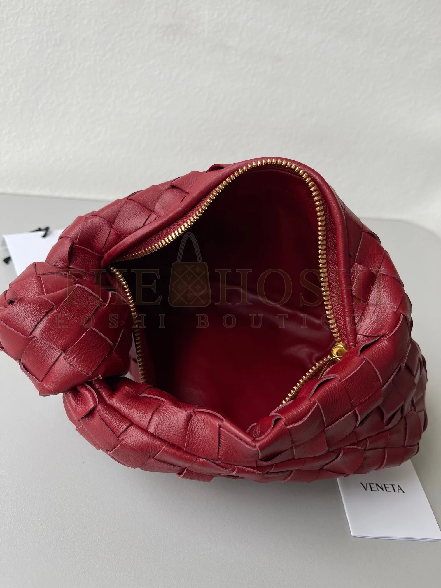 B0tt*ga Ven*ta BV Jodie Mini Bag In Dark Red Intrecciato Lambskin Master Quality