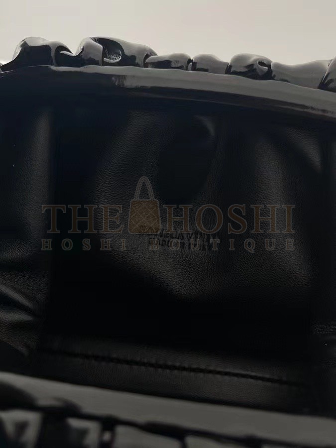 B0tt*ga Ven*ta Mini Pouch In Black Patent Leather Master Quality