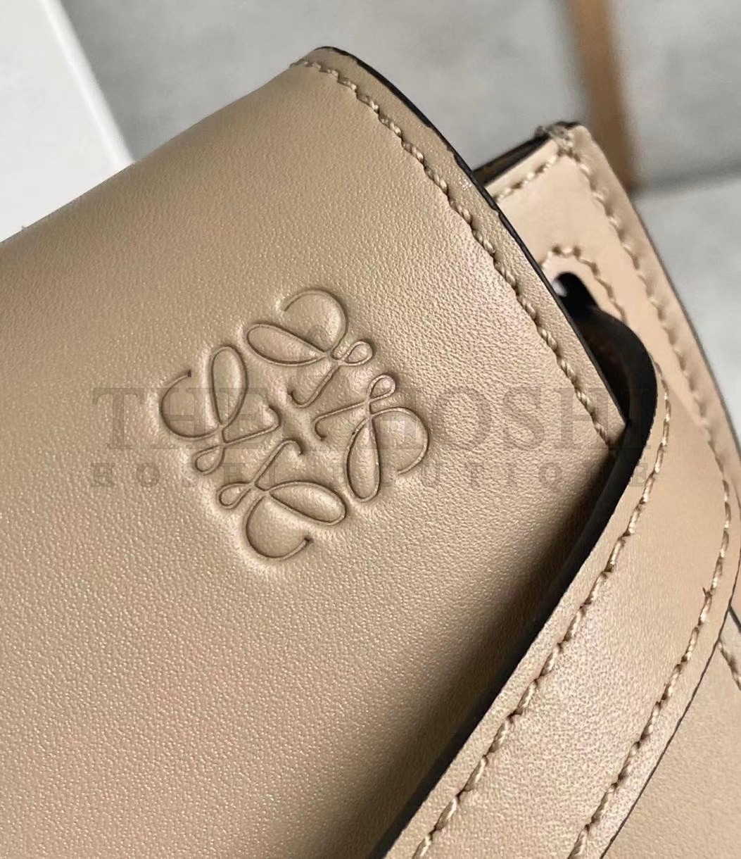 L0ew* Mini Gate Dual Bag In Sand Calfskin Master Quality
