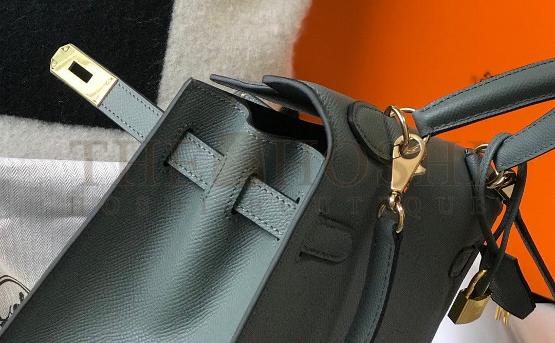 H**me5 Kelly 25cm Sellier Bag in Vert Amande Epsom Calfskin GHW Master Quality