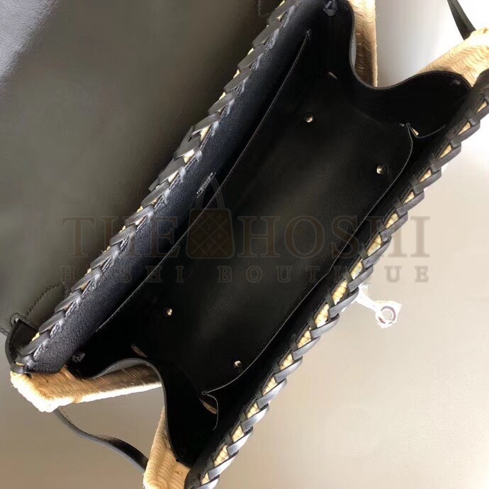 H**me5 Black Picnic Kelly 35cm Wicker Bag Master Quality