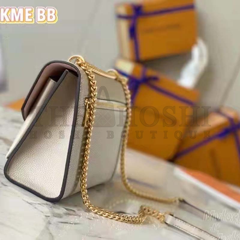 L0vis Vvtt0n LV Women Mylockme Chain Bag Beige Soft Grained Calfskin Turn Lock Master Quality