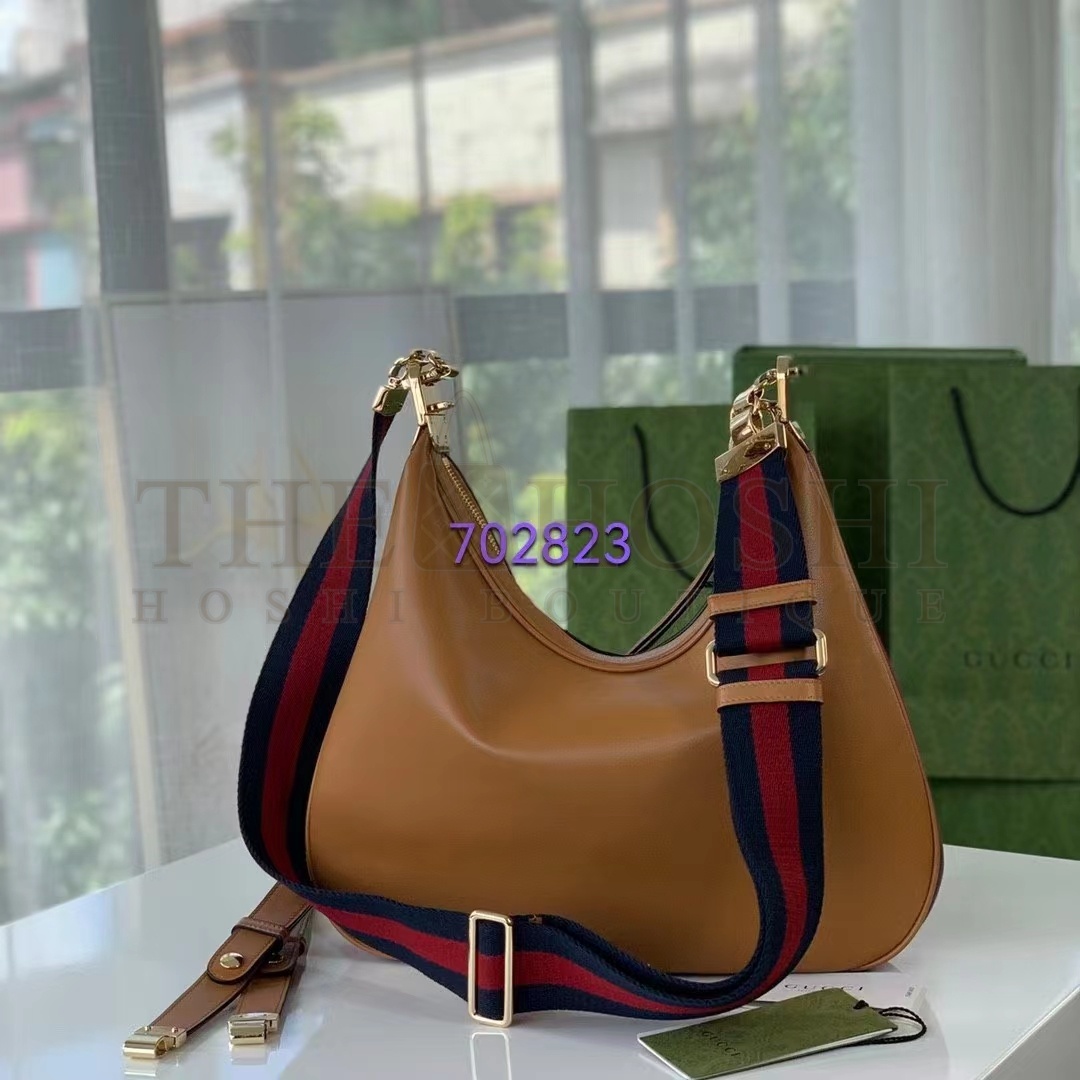 Gvc*1 Women Attache Large Shoulder Bag Dark Orange Leather Master Quality