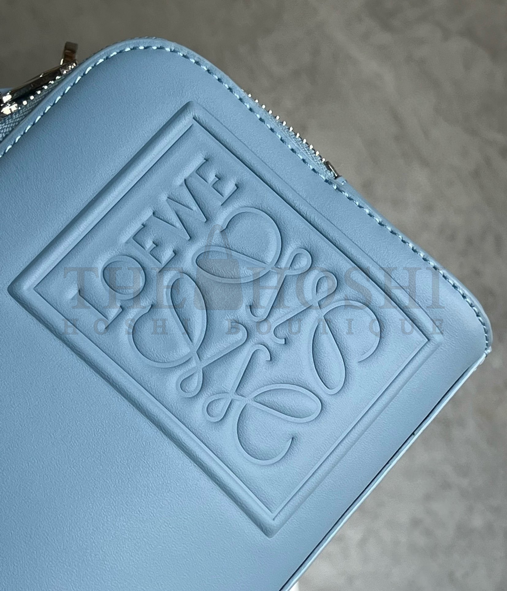 L0ew* Mini Camera Crossbody Bag in Blue Calfskin Master Quality