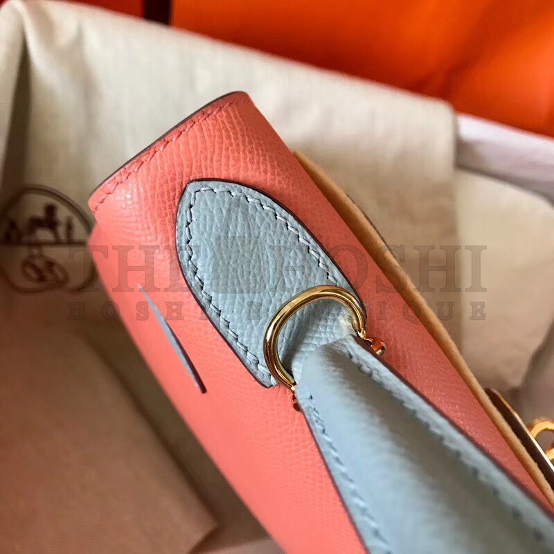 H**me5 Bicolor Epsom Kelly 28cm Rose Lipstick Handmade Bag Master Quality