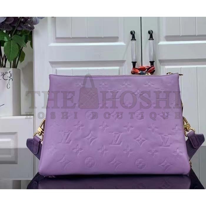 L0vis Vvtt0n LV Women Coussin PM Handbag Light Purple Lambskin Zip Closure Master Quality