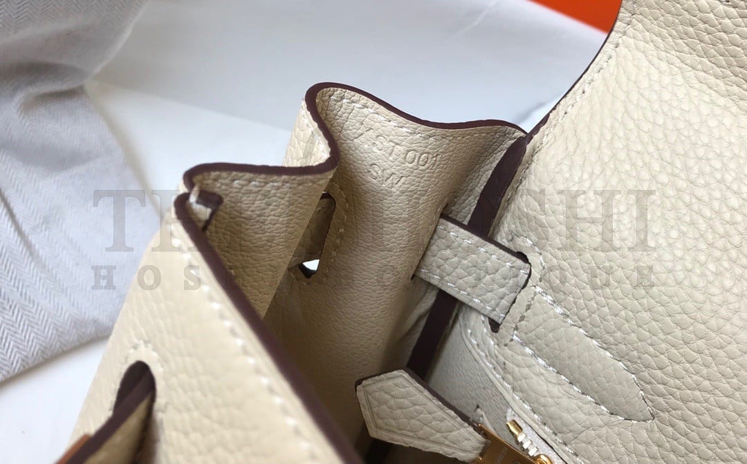 H**me5 Kelly 28cm Retourne Bag in Craie Clemence Leather GHW Master Quality