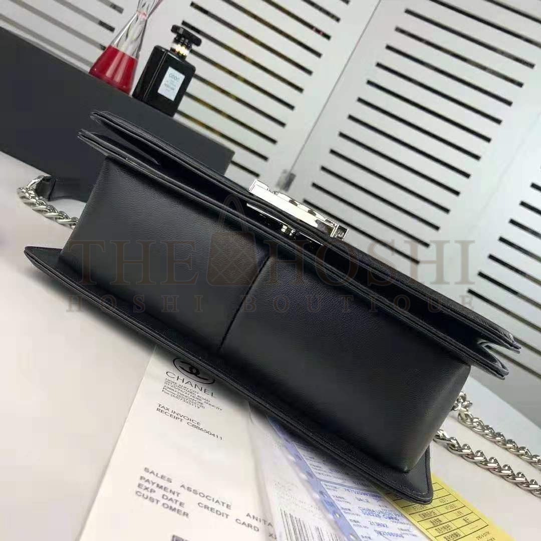 Ch**el Women Flap Bag with Top Handle in Calfskin-Black Master Quality